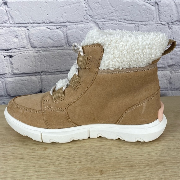 Sorel Explorer II Carnival Winter Tan & Pink Sherpa Boots size 6 NWOT